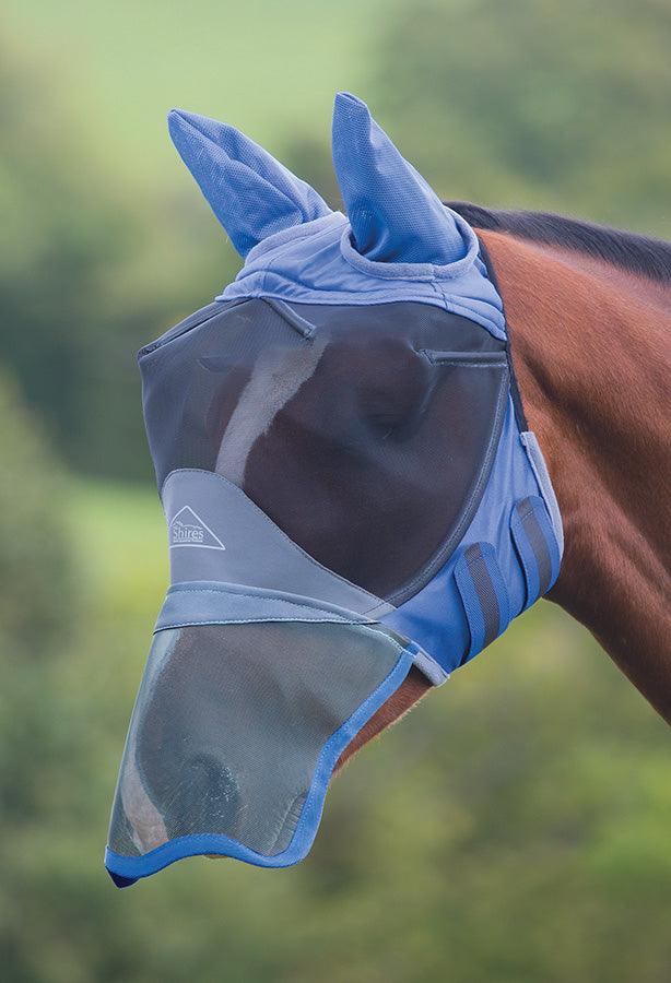 Shires Masque Anti-Mouches Deluxe avec Oreilles et Nez - SHOP HORSE